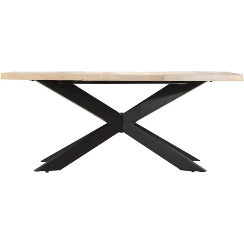 Solid Mango Wood Dining Table with Steel Legs