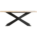 Solid Mango Wood Dining Table with Steel Legs