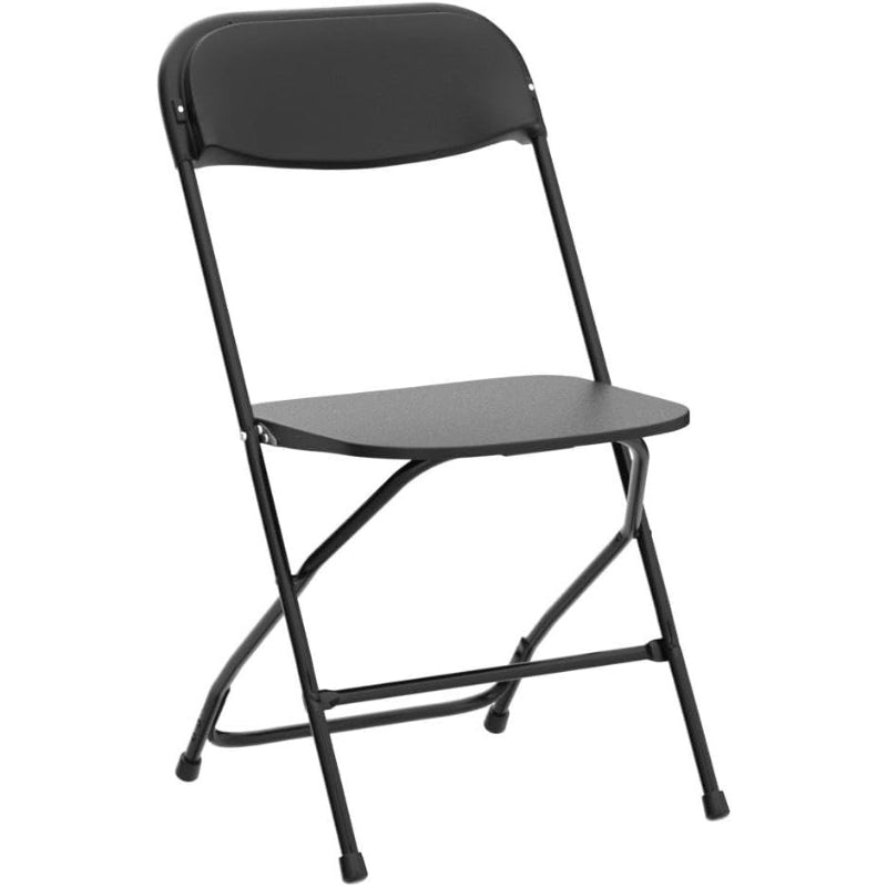4 Pack Black Plastic Steel Folding Chairs
