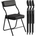 4 Pack Black Padded Folding Chairs