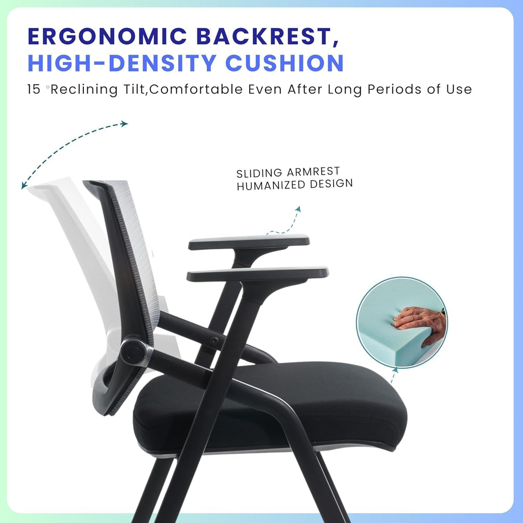 2 Pack Wheeled Foldable Conference Chairs