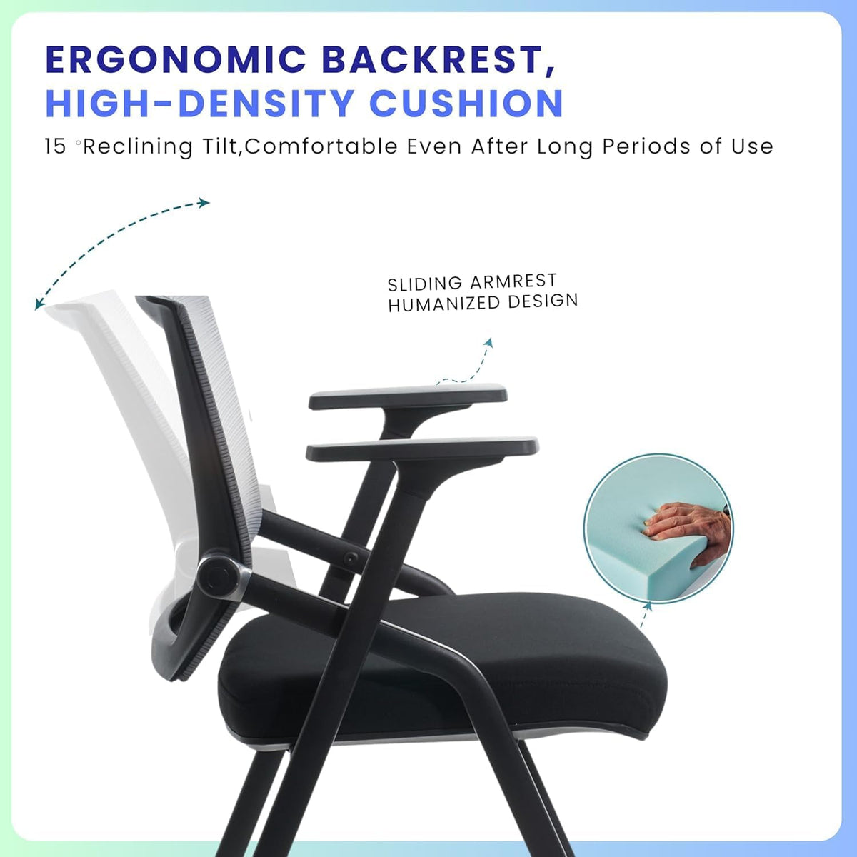 2 Pack Wheeled Foldable Conference Chairs