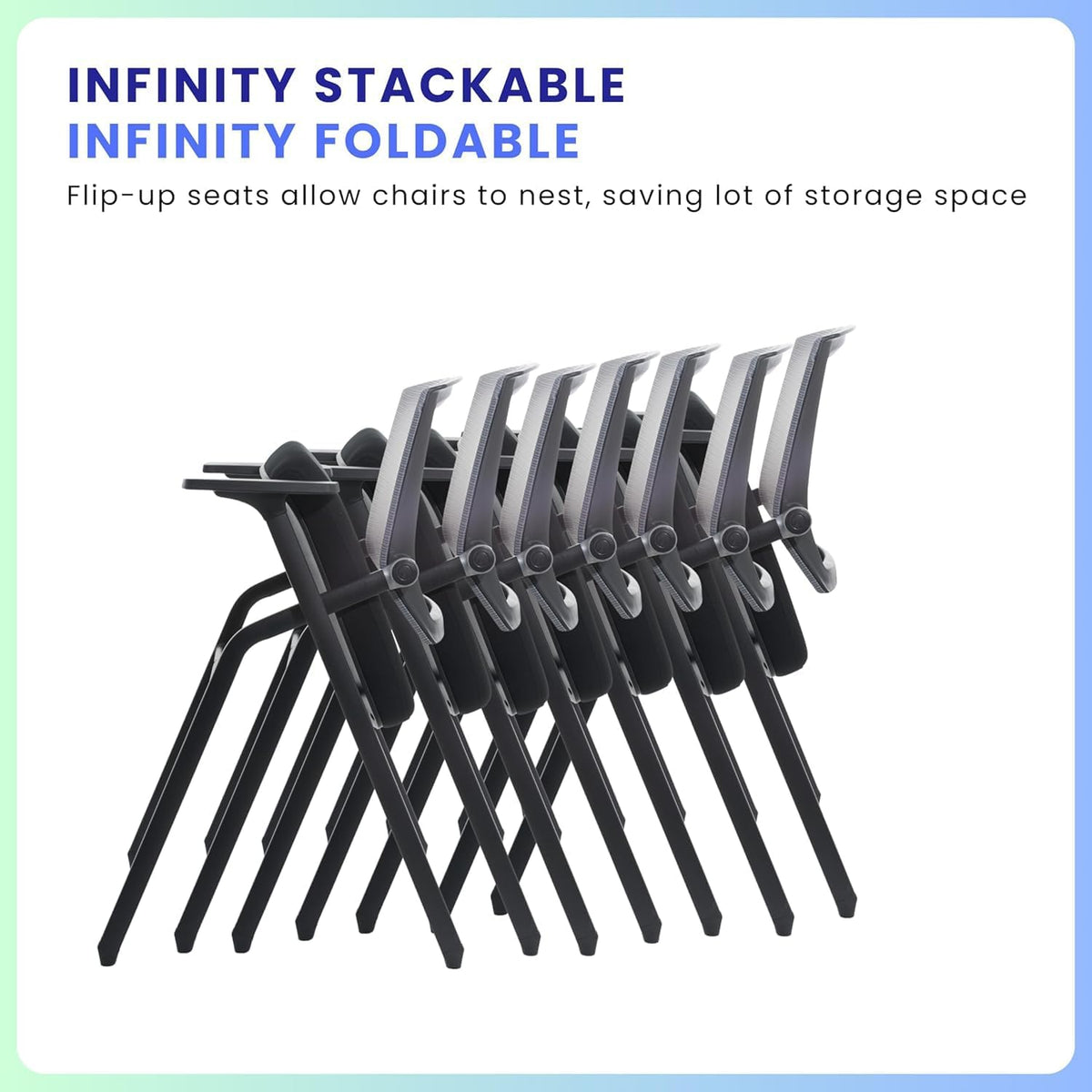 2 Pack Wheeled Foldable Conference Chairs