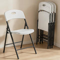 4 PCS White Heavy‑Duty Plastic Folding Chairs