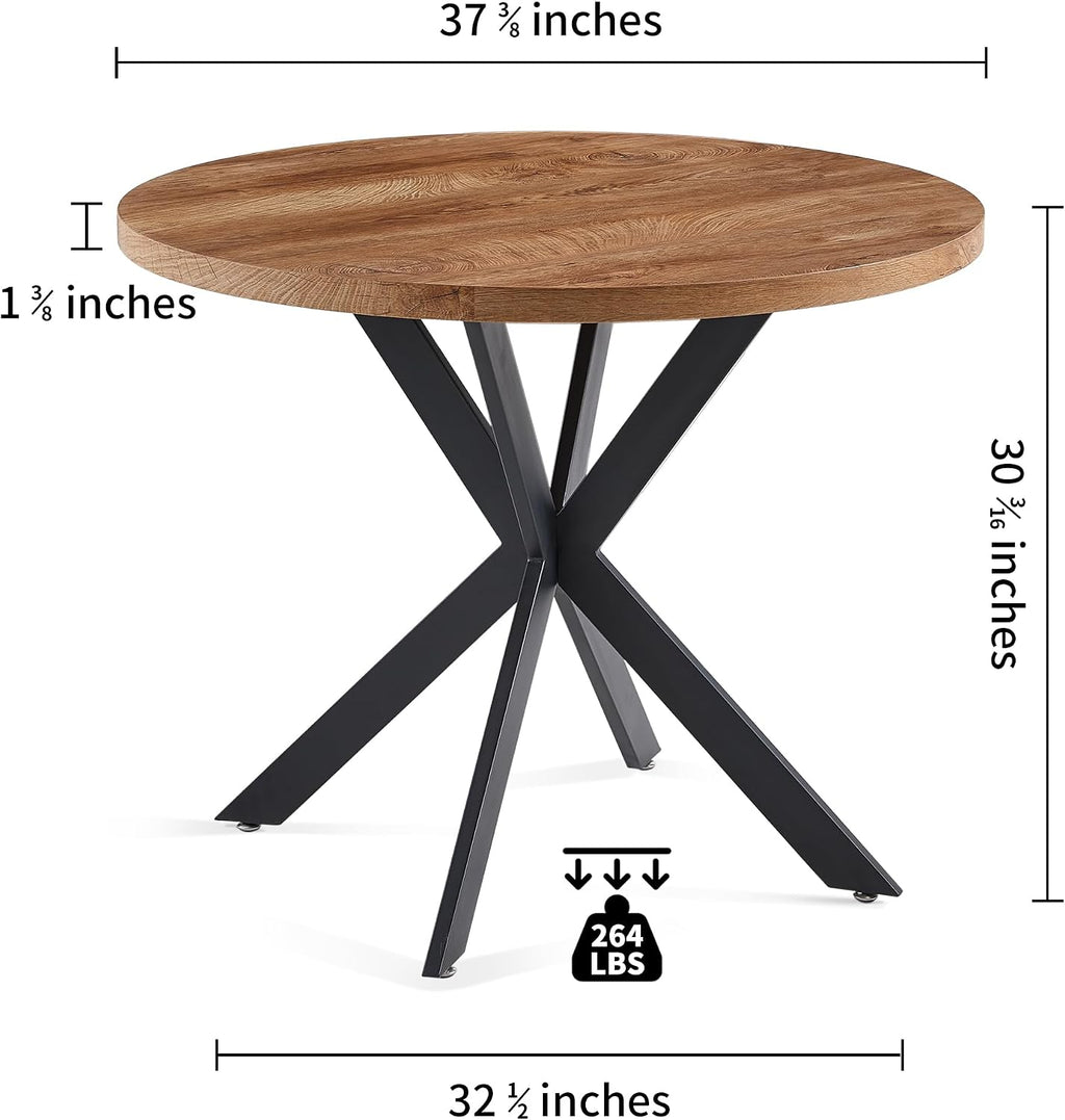 Round Wood Dining Table For 4 Persons