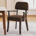 Brown Velvet Dining Chairs with Arms