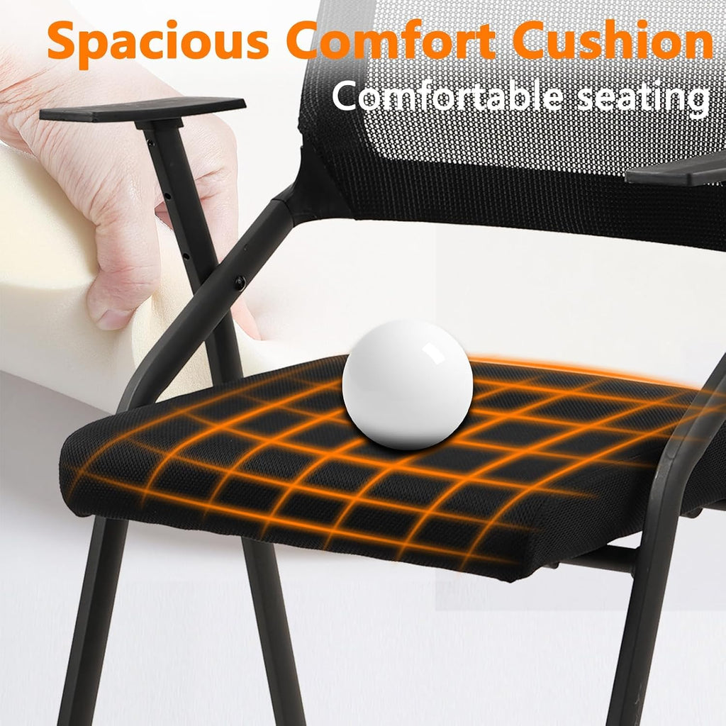 8 Pack Black Wheeled Padded Foldable Chairs