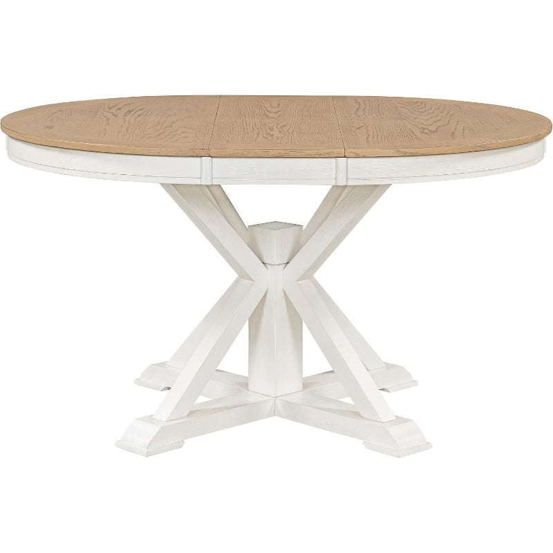 Retro Extendable Oval Wooden Dining Table