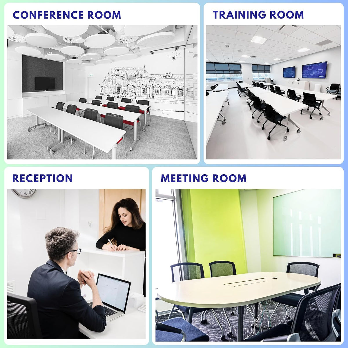 10 Pack Mesh Foldable Conference Chairs