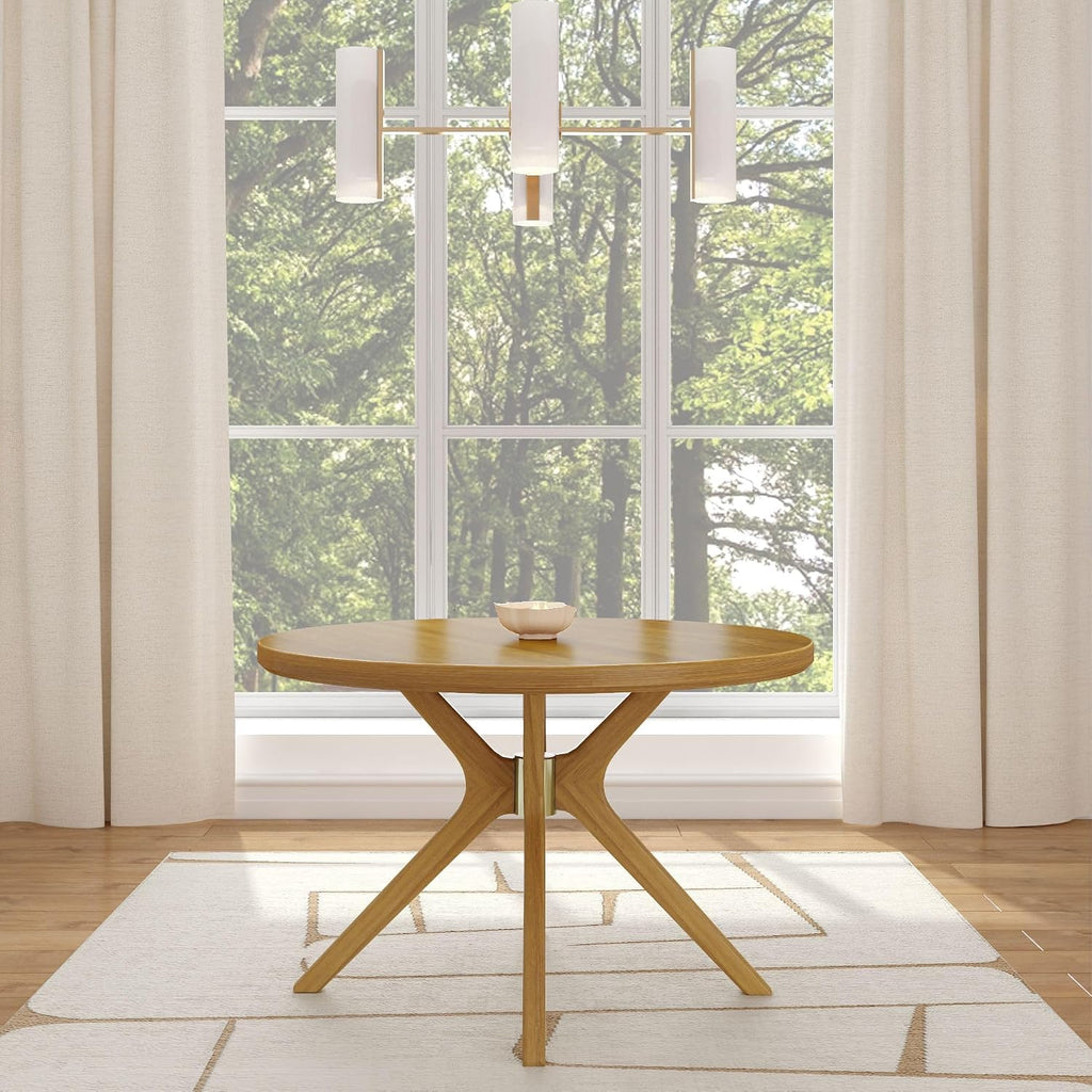 47 Inch Dining Table, Round, Pecan