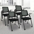 4 Pack Wheeled Foldable Chairs With Writing Board