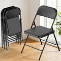4 Pack Black Padded Metal Folding Chairs