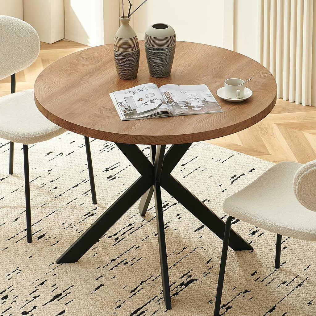 Round Wood Dining Table For 4 Persons