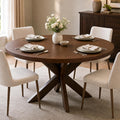 47" Round Wood Dining Table with X‑Leg Base