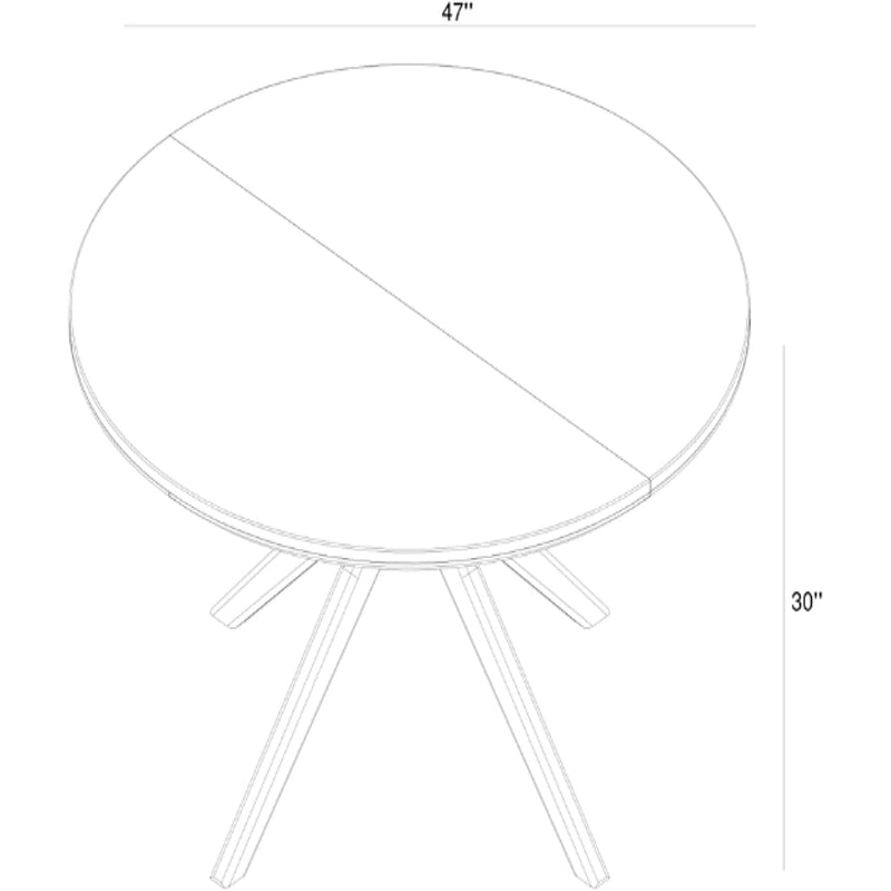 47 Inch Dining Table, Round, Pecan