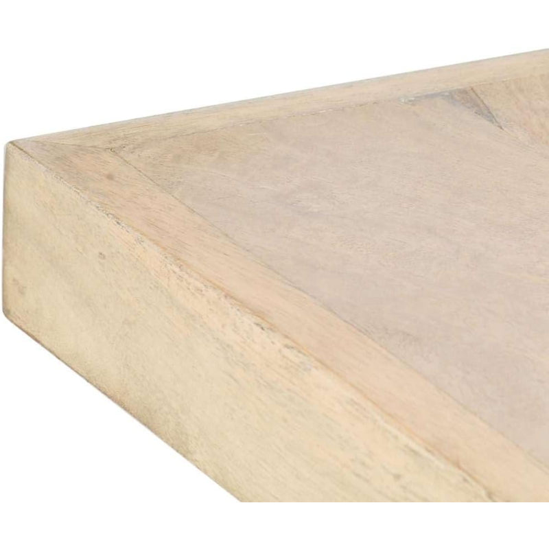 Solid Mango Wood Dining Table with Steel Legs