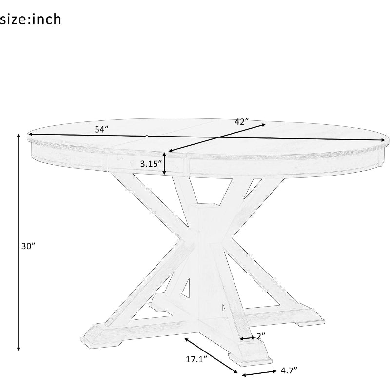 Retro Extendable Oval Wooden Dining Table