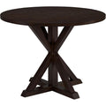 Dark Brown Round Dining Table with Pedestal Base